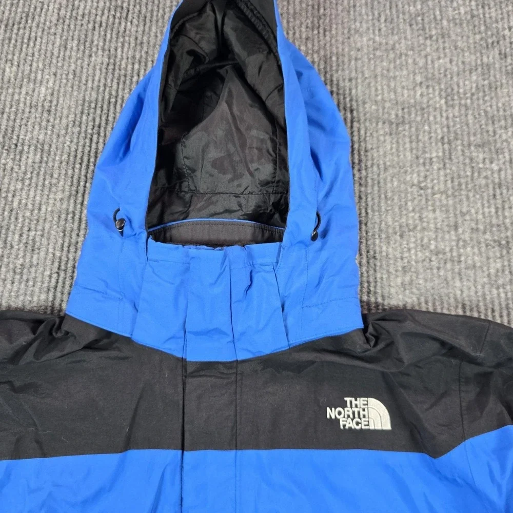 The North Face Jacket Mens Medium Blue Black Gore-Tex Hooded Rain Shell